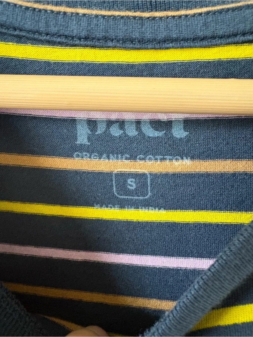 Pact Softspun Navy Striped Short Sleeve T-Shirt Dress S